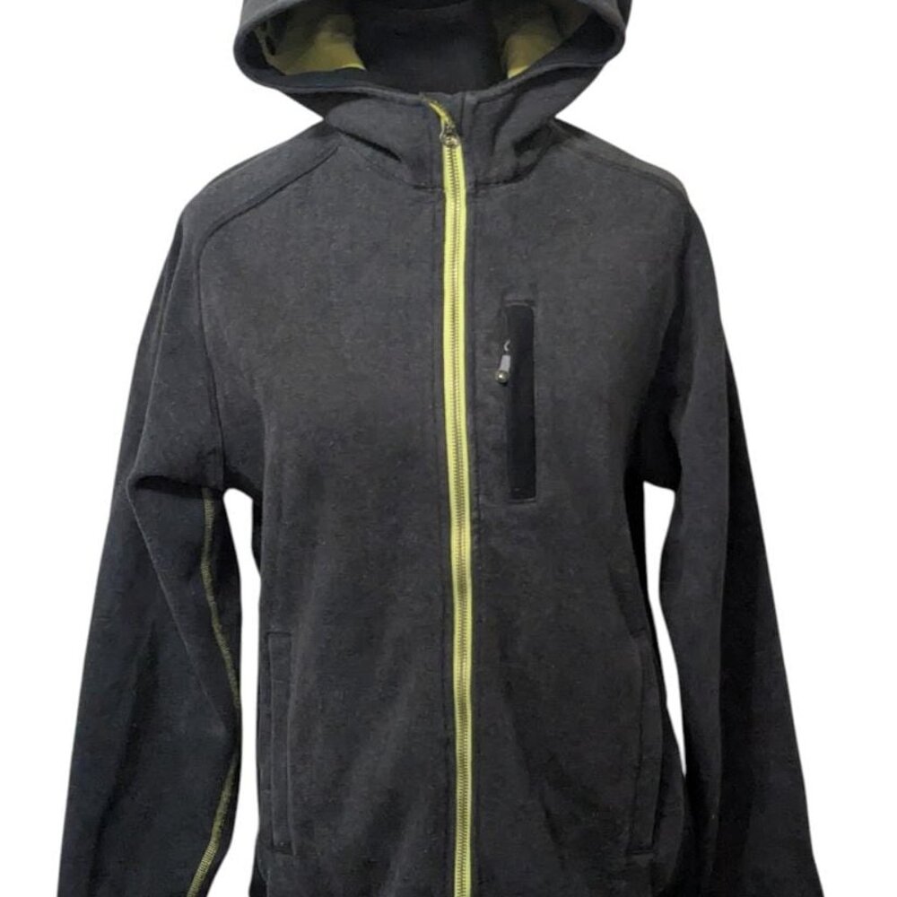 Lululemon Men's Grey Warm Cotton Blend Hooded Full-Zip Fleece Jacket - Size S